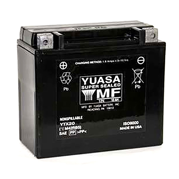 Yuasa Battery Maintenance Free AGM Factory Activated YTX20 - 038035