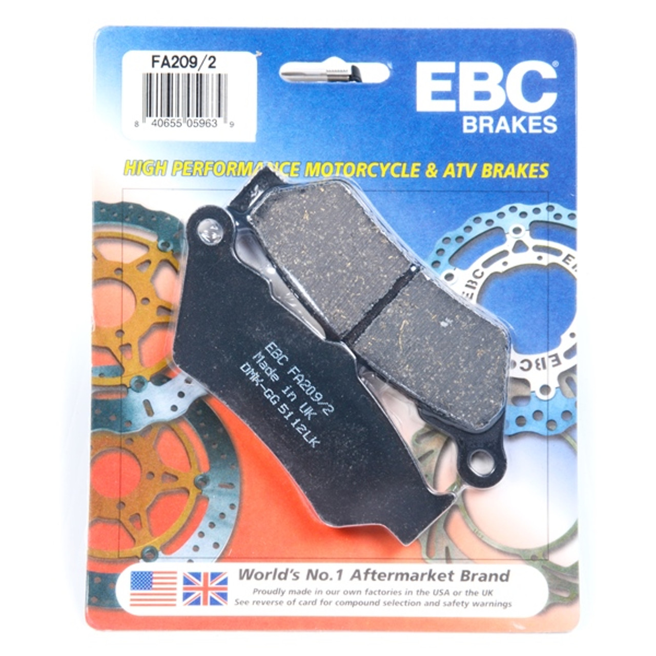 EBC  “X” Series Moto-X Sport & Enduro Brake Pad Organic - Front/Rear - 007432