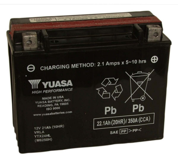 Yuasa Battery Maintenance Free AGM Factory Activated YTX24HL - 010397