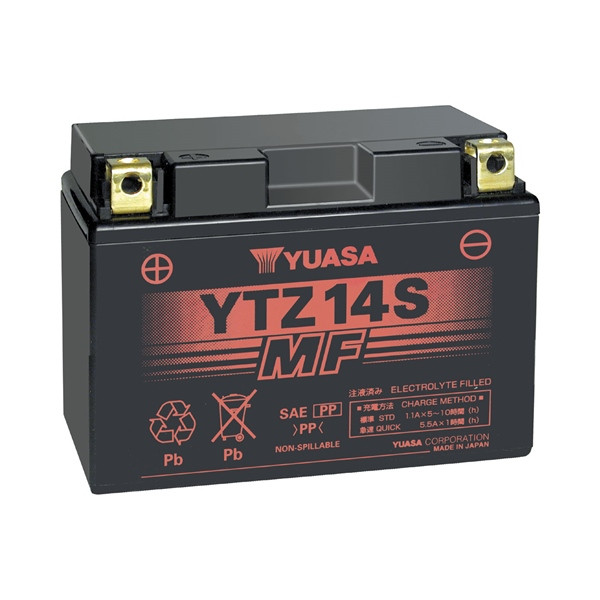 Yuasa Battery Maintenance Free AGM Factory Activated YTZ14S - 010226