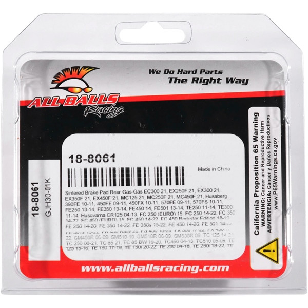 All Balls Brake Pad Sintered metal - Front, Rear - 350058