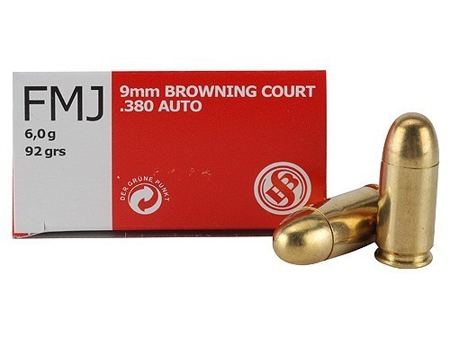 Sellier & Bellot 380 Auto/ 9mm Browning, 92 Gr FMJ, 50 rounds