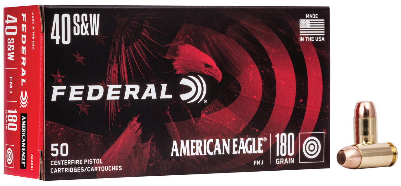 American Eagle 40 S&W, 180gr FMJ, 500 Rounds