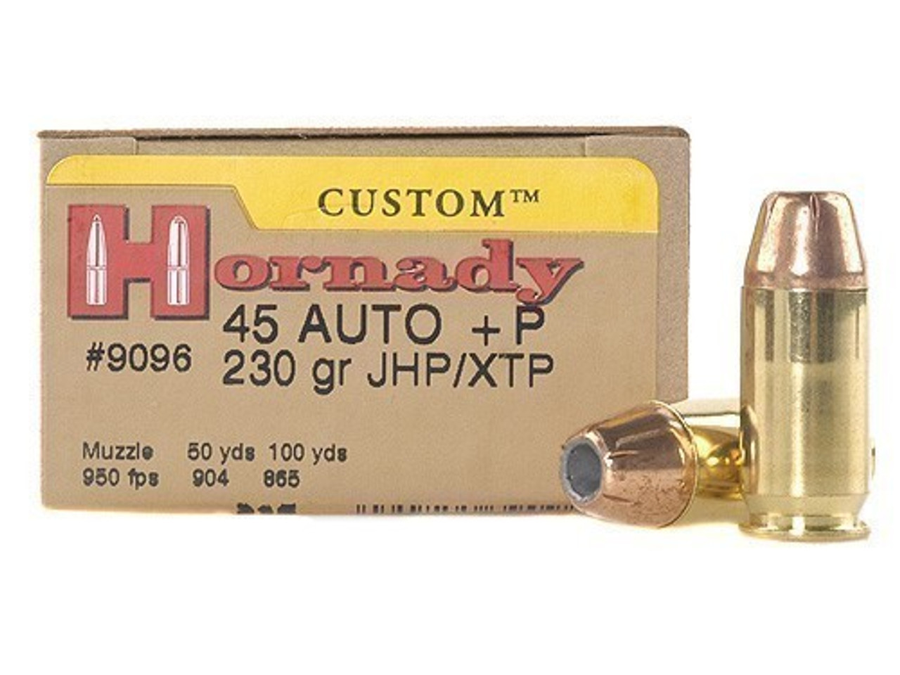 Hornady Custom XTP 45ACP +P 230gr JHP, 20 Rounds