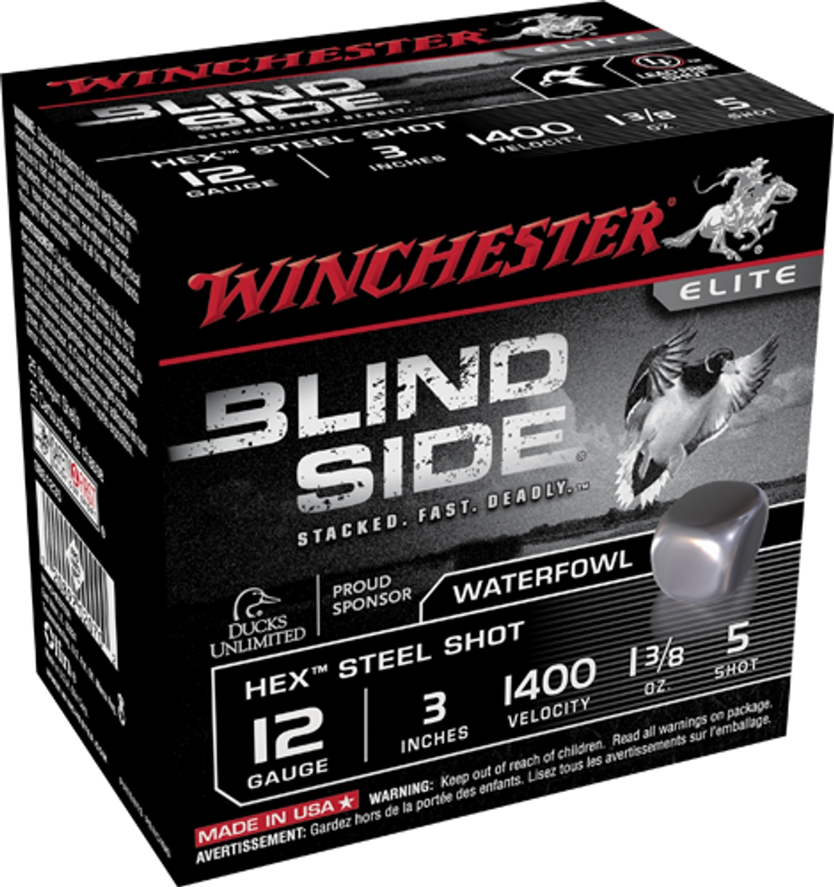 Winchester Blind Side 12ga 3" 1-3/8 oz #5 Steel, Box of 25