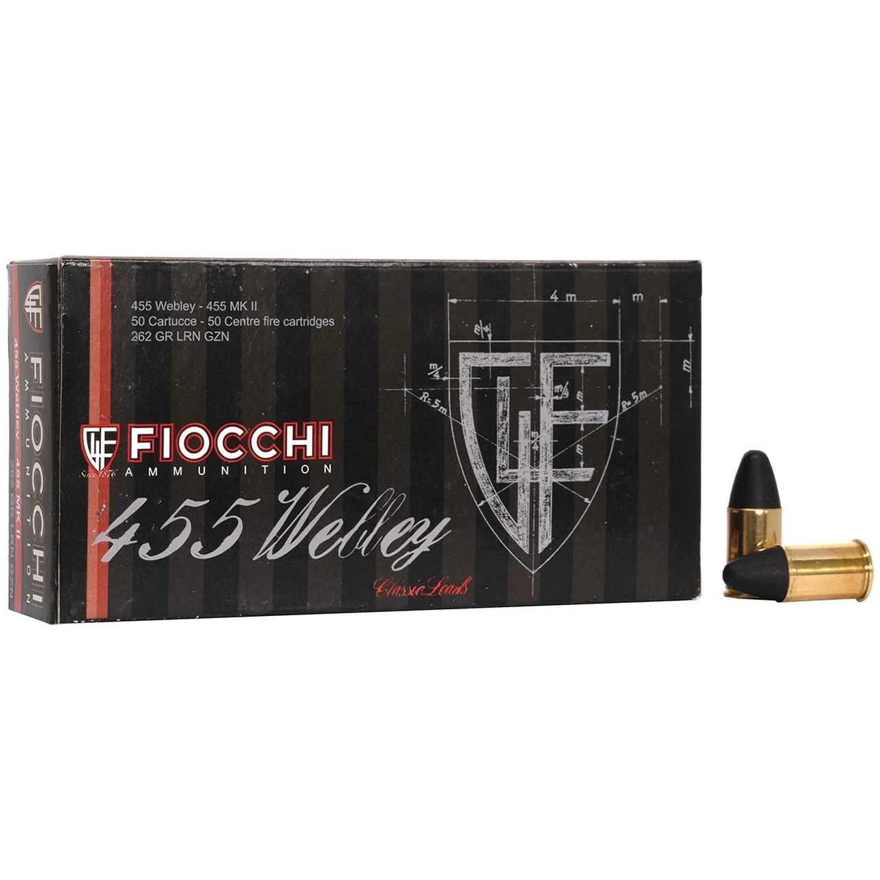 Fiocchi 455 Webley MKII, LRN, 262 Gr, 50 Rounds