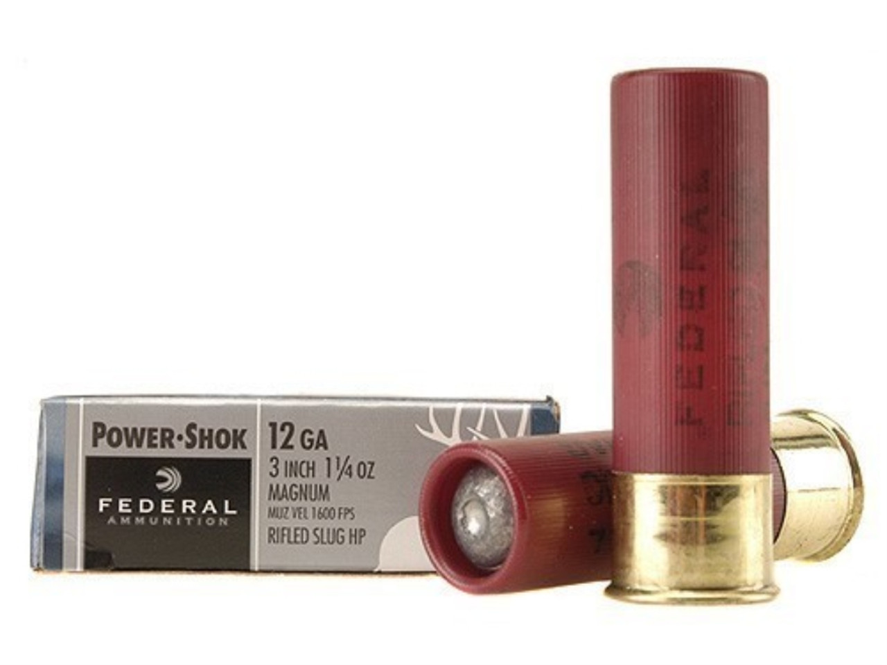 Federal Power-Shok 12ga 3" 1 1/4" Rifle Slug, Box of 5