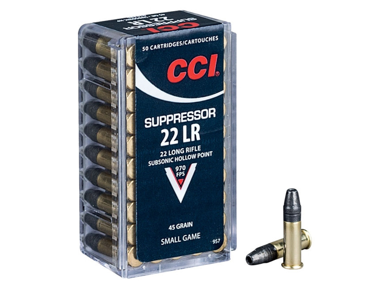 CCI "Suppressor" 22LR, 45gr Lead Hollow Point, Box of 50