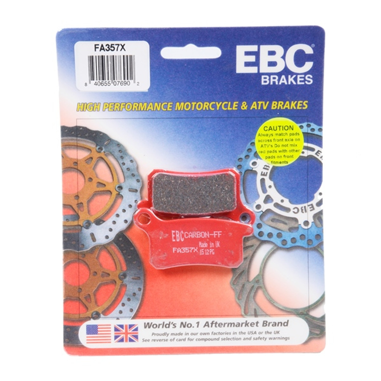 EBC  “X” Series Moto-X Sport & Enduro Brake Pad Carbon graphite - Front/Rear - 077699