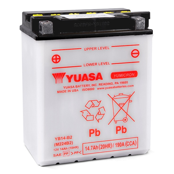 Yuasa High Performance Conventional (AGM) Batteries YB14-B2 - 038027