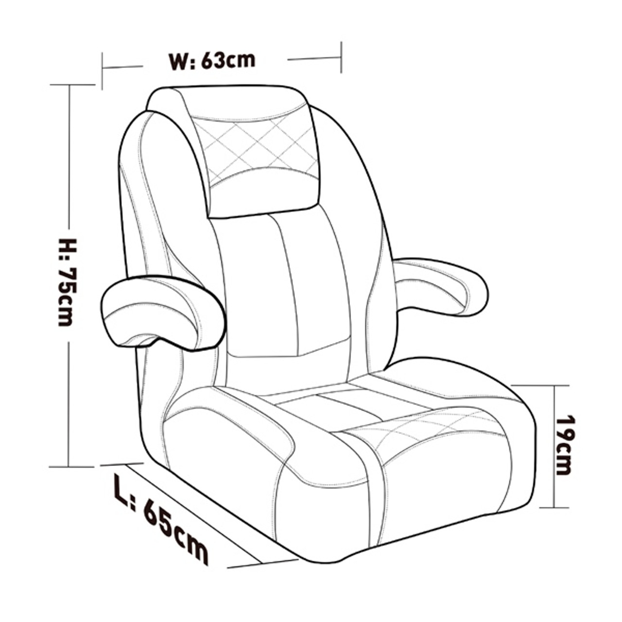 Kimpex Captain Boat Seat High-back captain seat - 778043 Kimpex Captain Boat Seat High-back captain seat - 778043