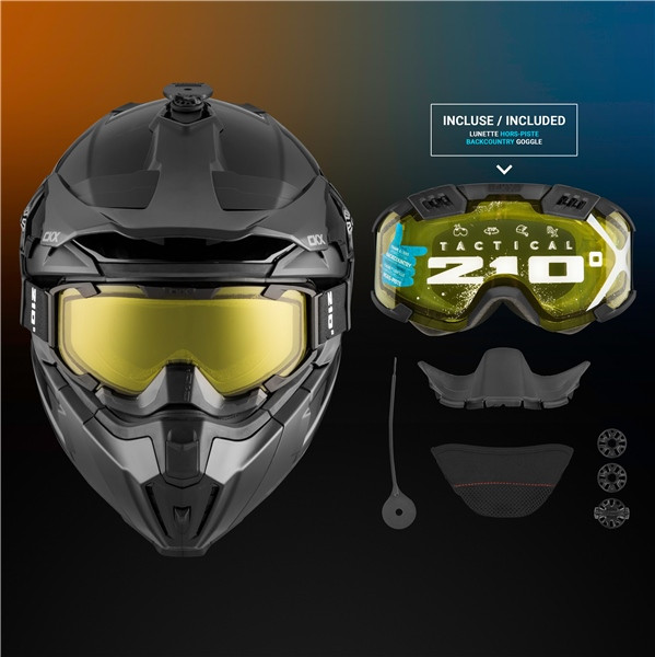 CKX Titan Original Helmet - Trail and Backcountry Solid - 210° Goggle Included - XS - 507231