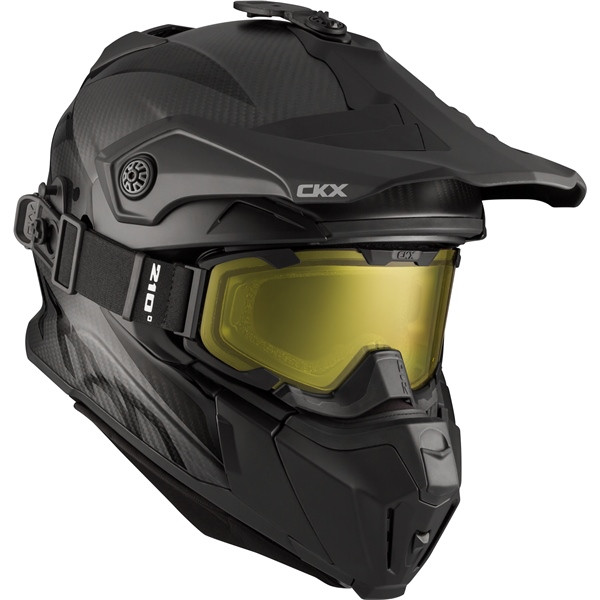 CKX Titan Original Carbon Helmet - Trail and Backcountry Solid - 210° Goggle Included - 2XL - 507256