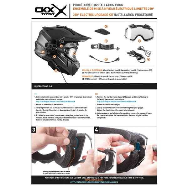 CKX Titan Original Electric Combo Helmet – Trail and Backcountry Solid - 210° Goggle Included - 3XL - 509167