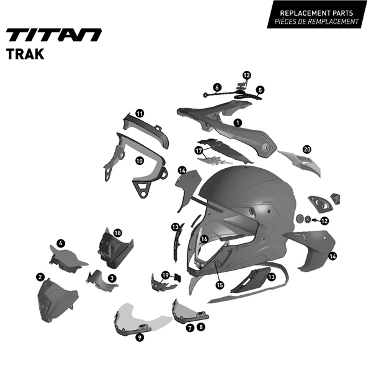 CKX Titan Original Carbon Helmet - Trail and Backcountry Trak - 210° Goggle Included - M - 516133