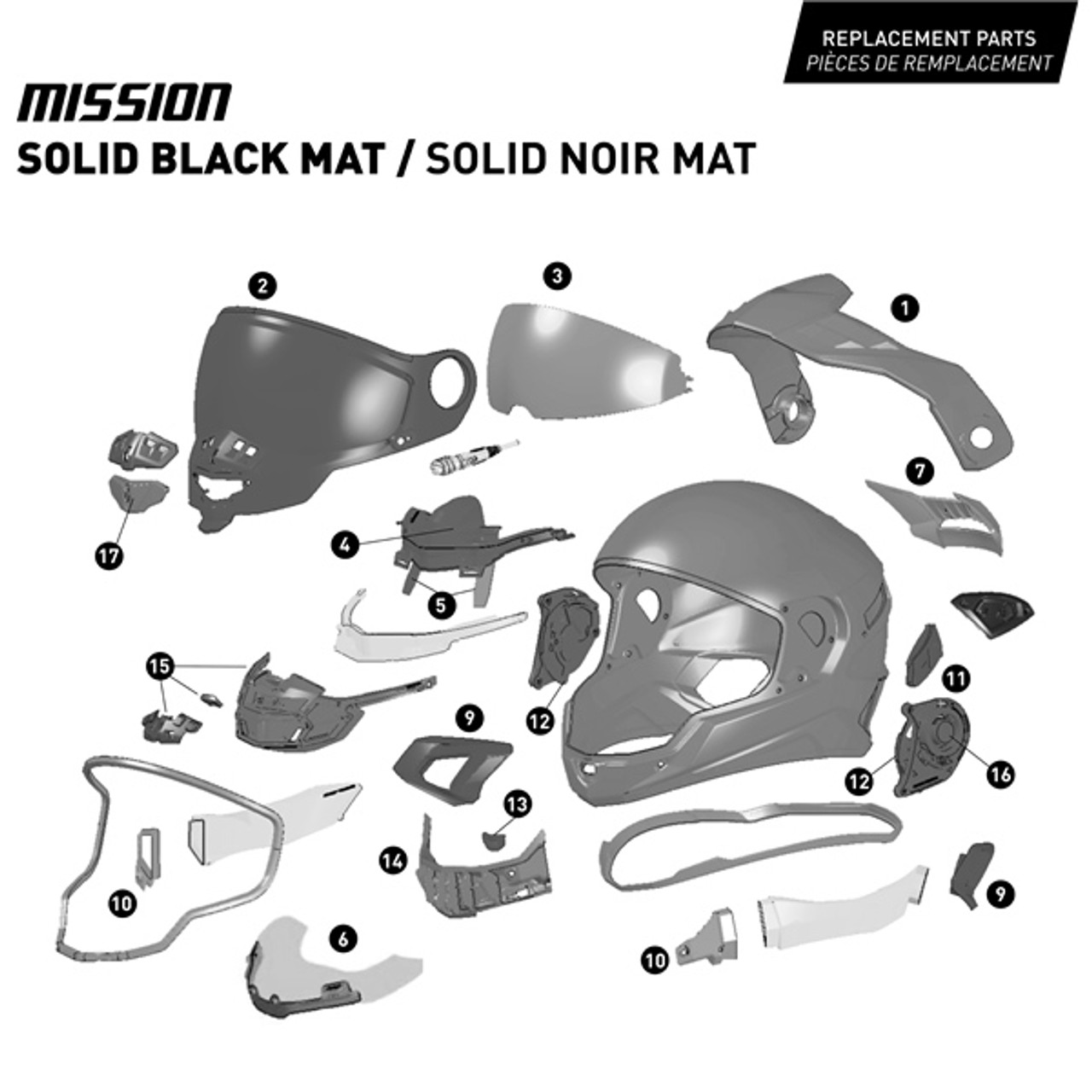 CKX Mission Free-Face Helmet Solid - 2XL - 512356