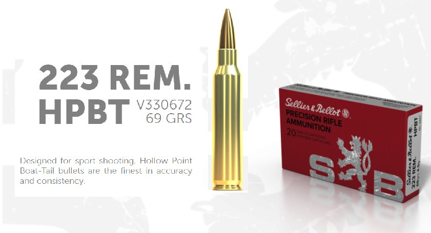 Sellier & Bellot, .223 Rem 69 Gr OTM, HPBT, 20 Rounds