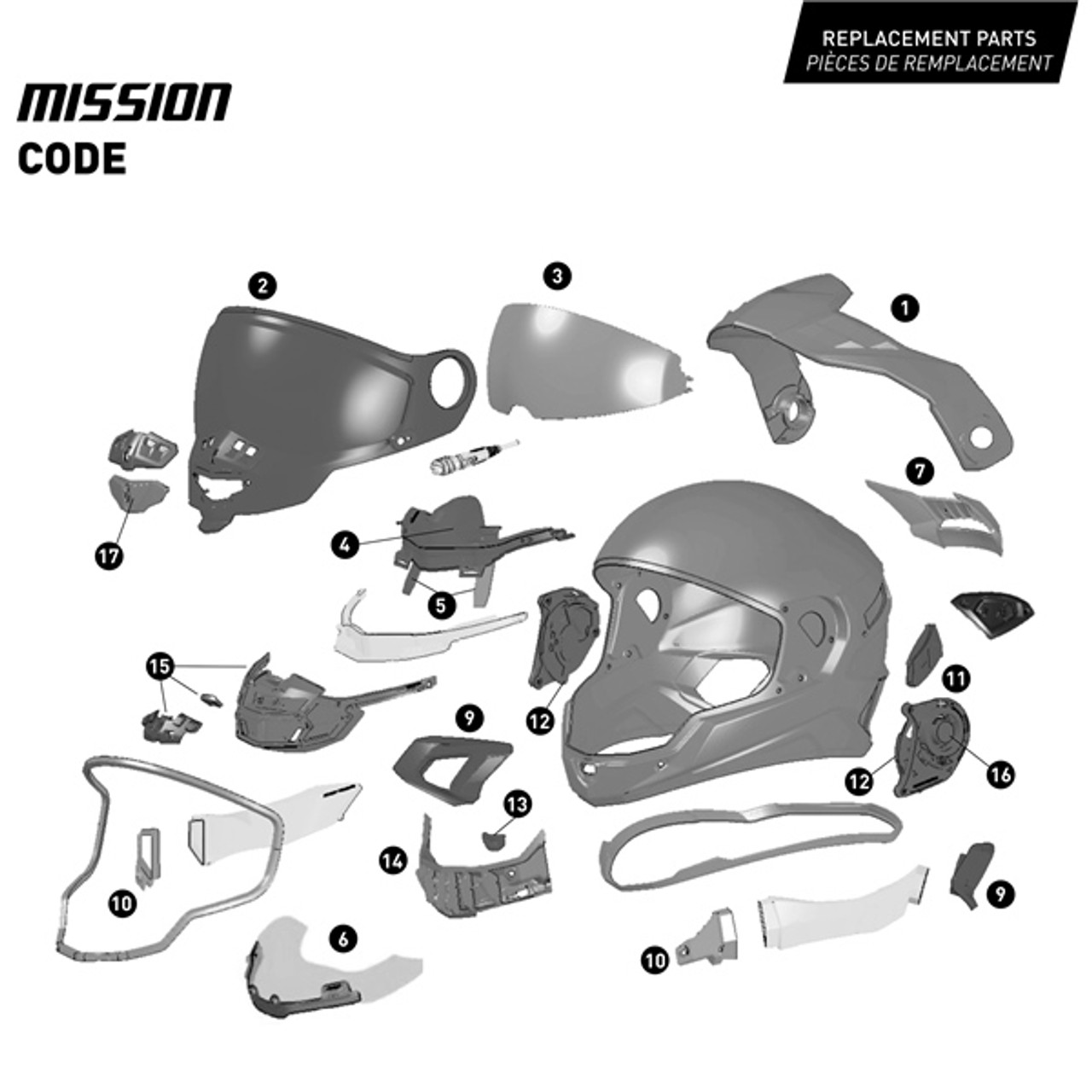 CKX Mission Free-Face Helmet - Carbon Code - 2XL - 515866