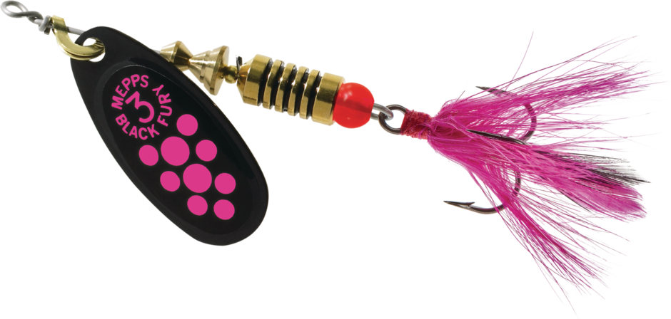 Mepps Black Fury Spinner, #3, 1/4Oz, Dressed, Pink