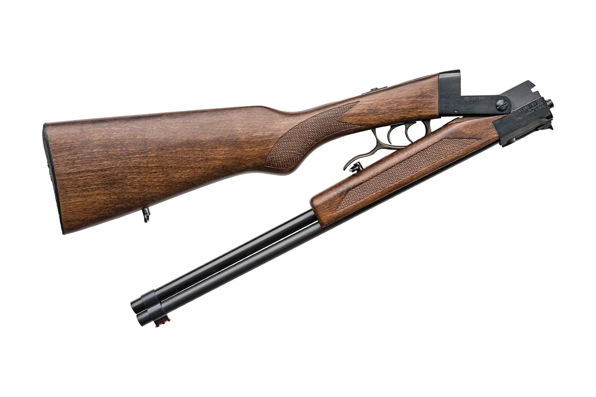 Chiappa Double Badger Folding Shotgun/ Rifle, .22 LR/20 Gauge, 19" Barrel, Wood Stock