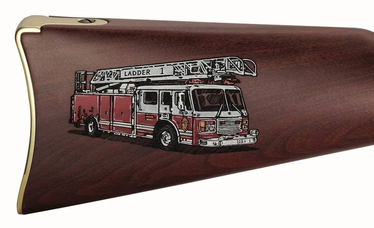 Henry Firefighter Tribute Edition Lever Action Rifle, .22 S/L/LR, 20" Octagon Barrel, Walnut Stock