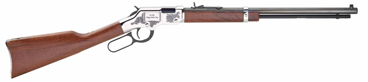 Henry Golden Boy Silver Father’s Day Edition Lever Action Rifle, .22 S/L/LR,  20" Octagon Barrel, Walnut Stock
