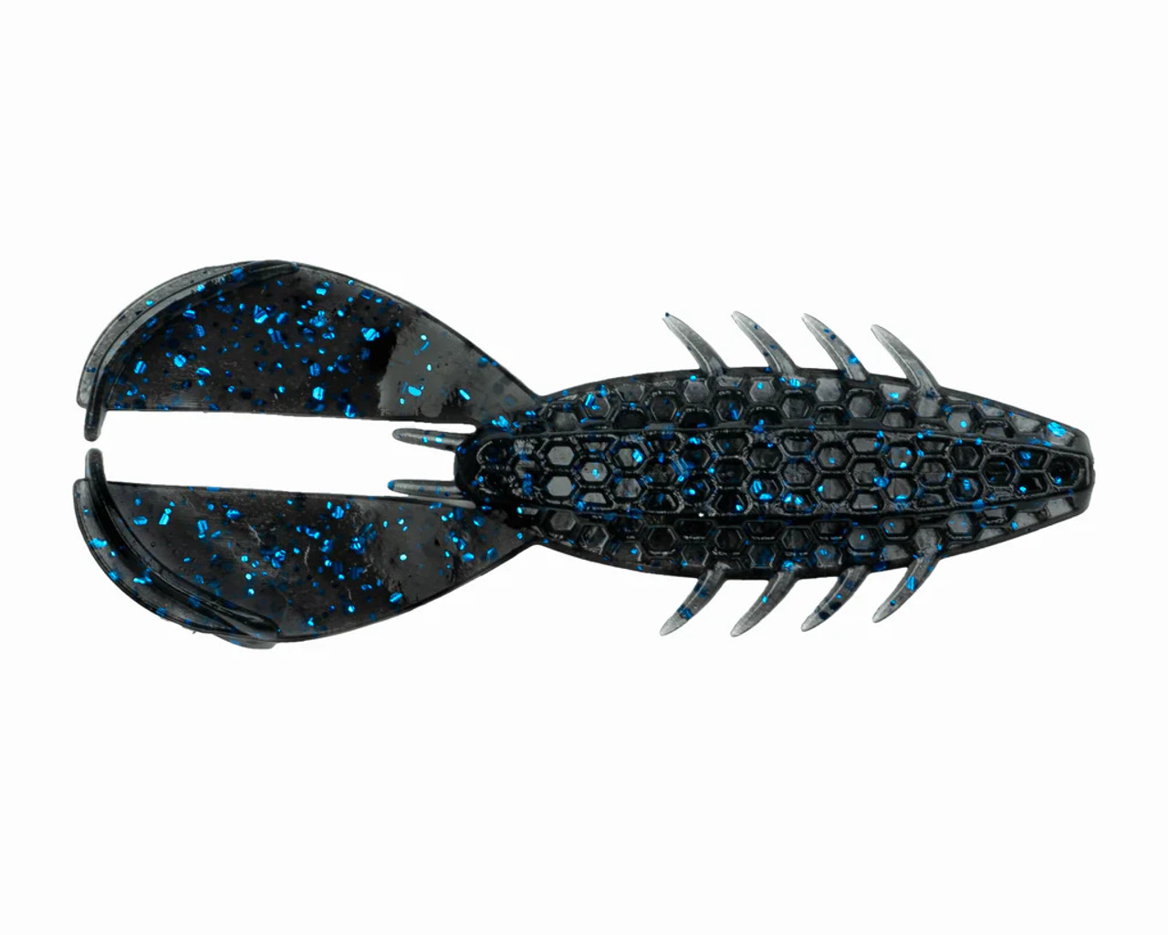 Netbait Baitfuel HexTek The Rascal, 3.5", Black With Blue Flake, 8 pack