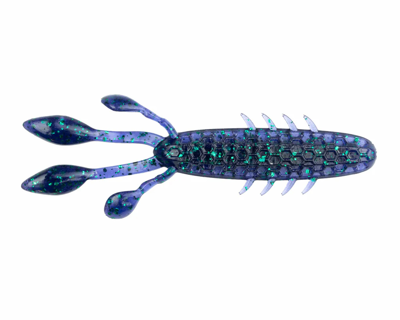 Netbait Baitfuel HexTek Eko Craw, 3.5", Junebug, 10 pack