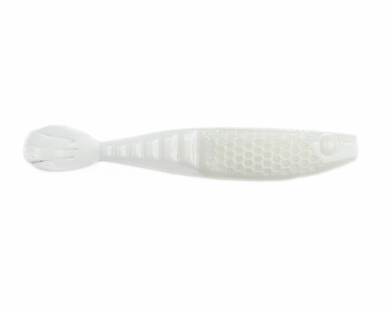 Netbait Baitfuel HexTek Whiptail Shad, 4.5", White, 7 pack