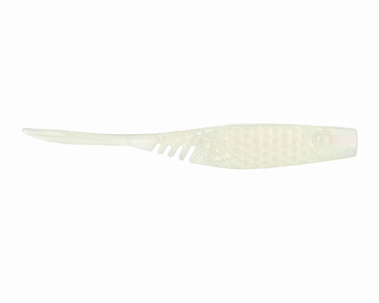 Netbait Baitfuel HexTek Eko Shad, 4", Albino Pearl, 8 pack
