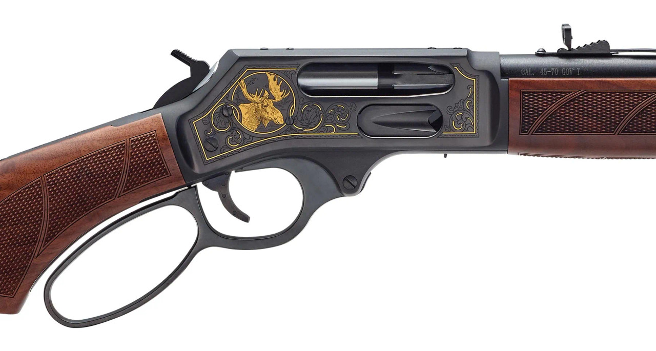 Henry Steel Wildlife Edition Lever Action Rifle, .45-70 Gov't,  18.43" Barrel, Fancy American Walnut Stock