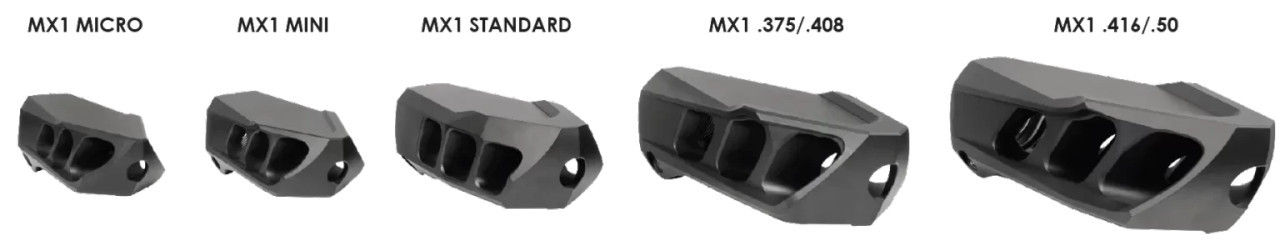 Cadex MX1 Muzzle Brake, .33 Cal, 5/8-24 Threads, Black