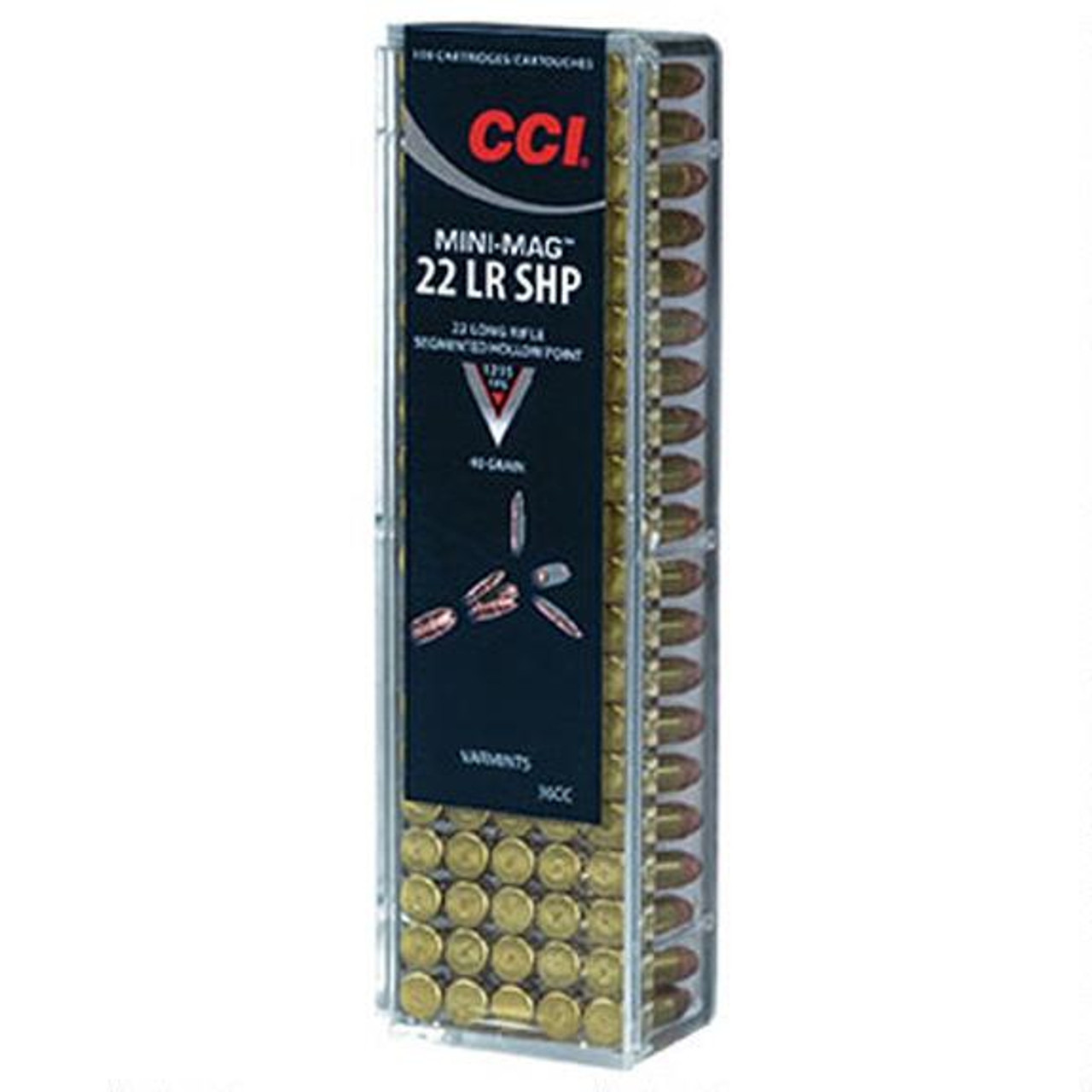 CCI Mini-Mag .22 LR 40 Gr Segmented HP, 100 Rnds