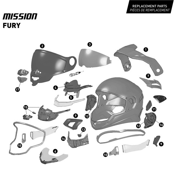 CKX Mission Free-Face Helmet Claw - 2XL - 518106