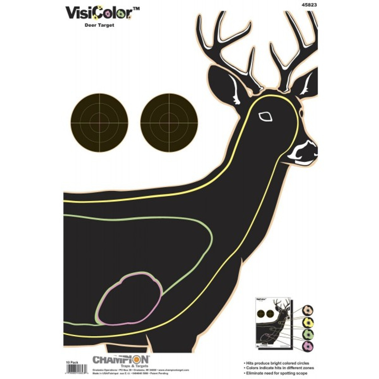 Champion VisiColor Deer Target 10 pack