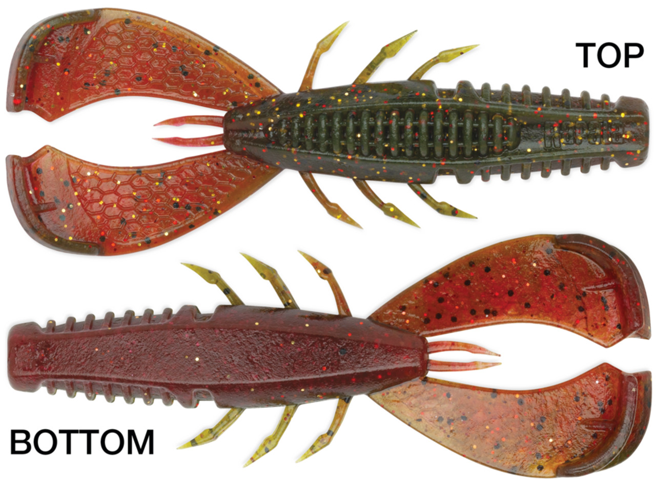 Rapala CrushCity Cleanup Craw, 3.5", Salt/Scent Infused, Chile Craw, 7 Pack
