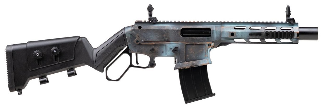 EGE Arms Levar12S Lever Action 12 Ga 3", 10.6" Barrel, Rusted Blue