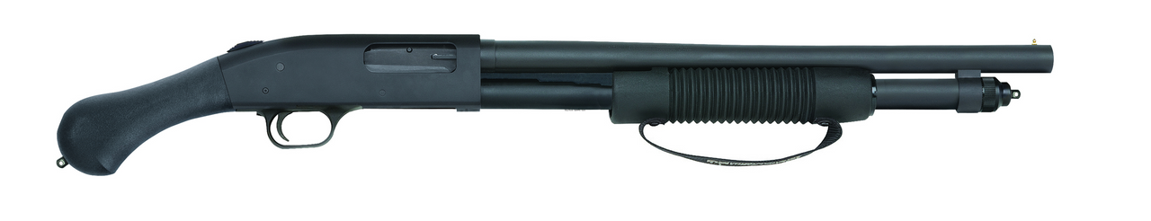 Mossberg 590 Shockwave 12 Ga Pump Action, 18.5" Barrel, W Strap, Black