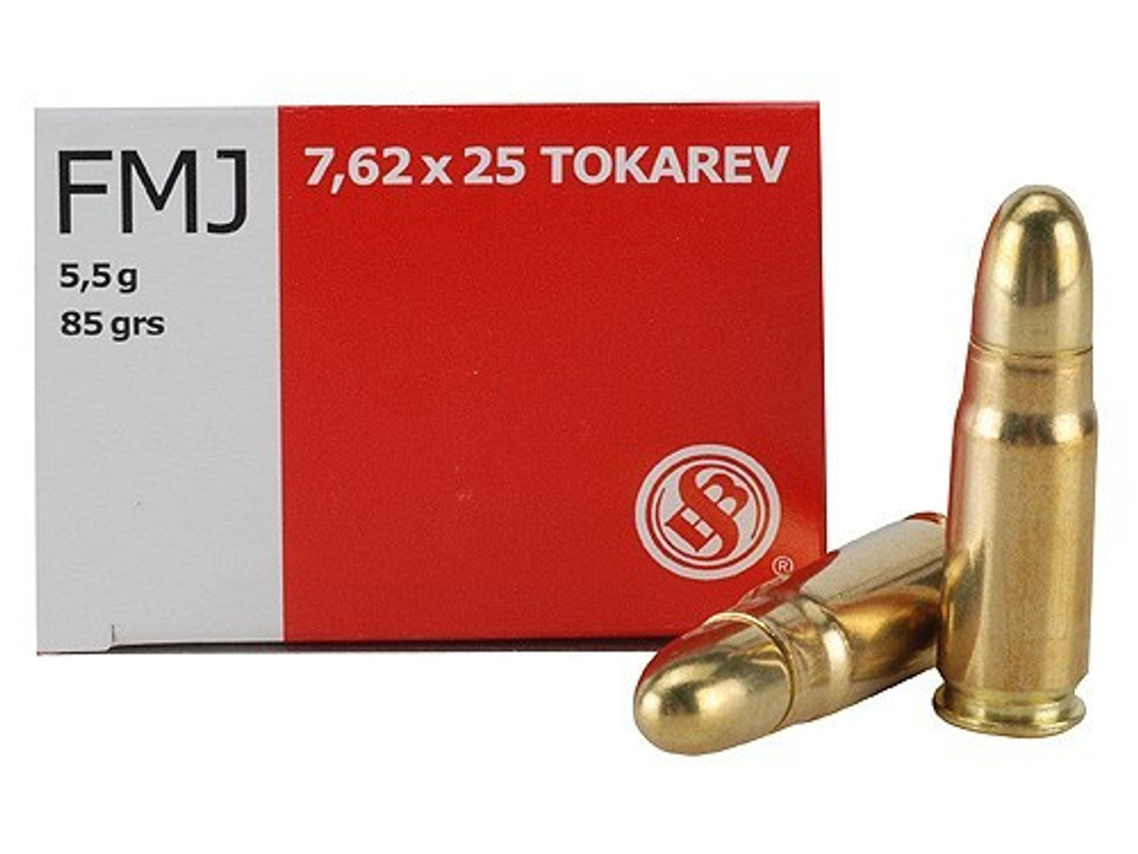 Sellier & Bellot 7.62x25 Tokarev, 85gr FMJ, 50 Rounds