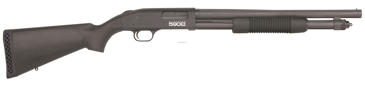 Mossberg 590S 12 GA Pump Action Shotgun, 18.5 " Barrel, Black