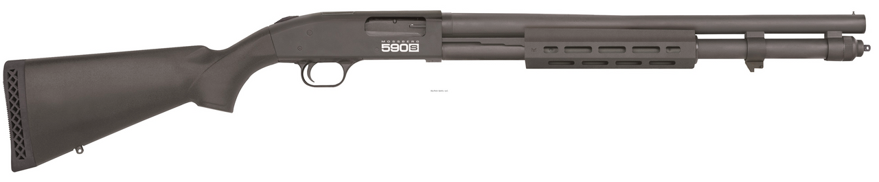 Mossberg 590S 12 GA Pump Action Shotgun, 20" Barrel, Black