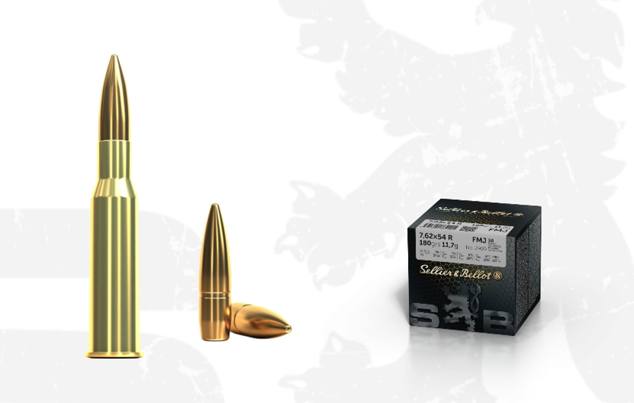 Sellier & Bellot 7.62x54R, 180 GR FMJ, 50 Rounds