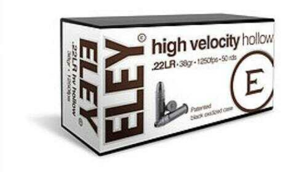 Eley High Velocity Hollow 22 LR, 38gr HP, Box of 50