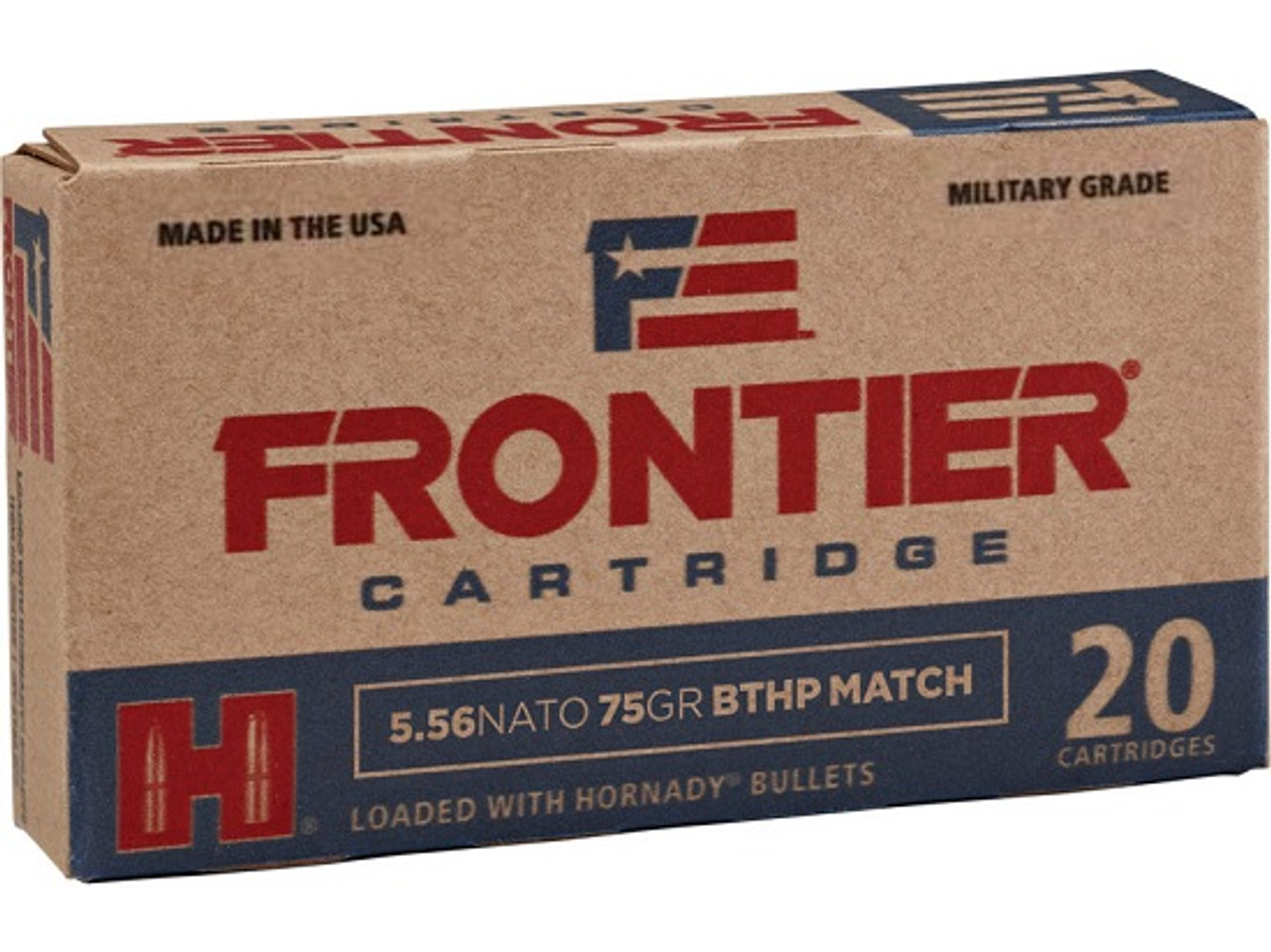 Frontier Cartridges 5.56 Nato 75gr BTHP Match, Box of 20