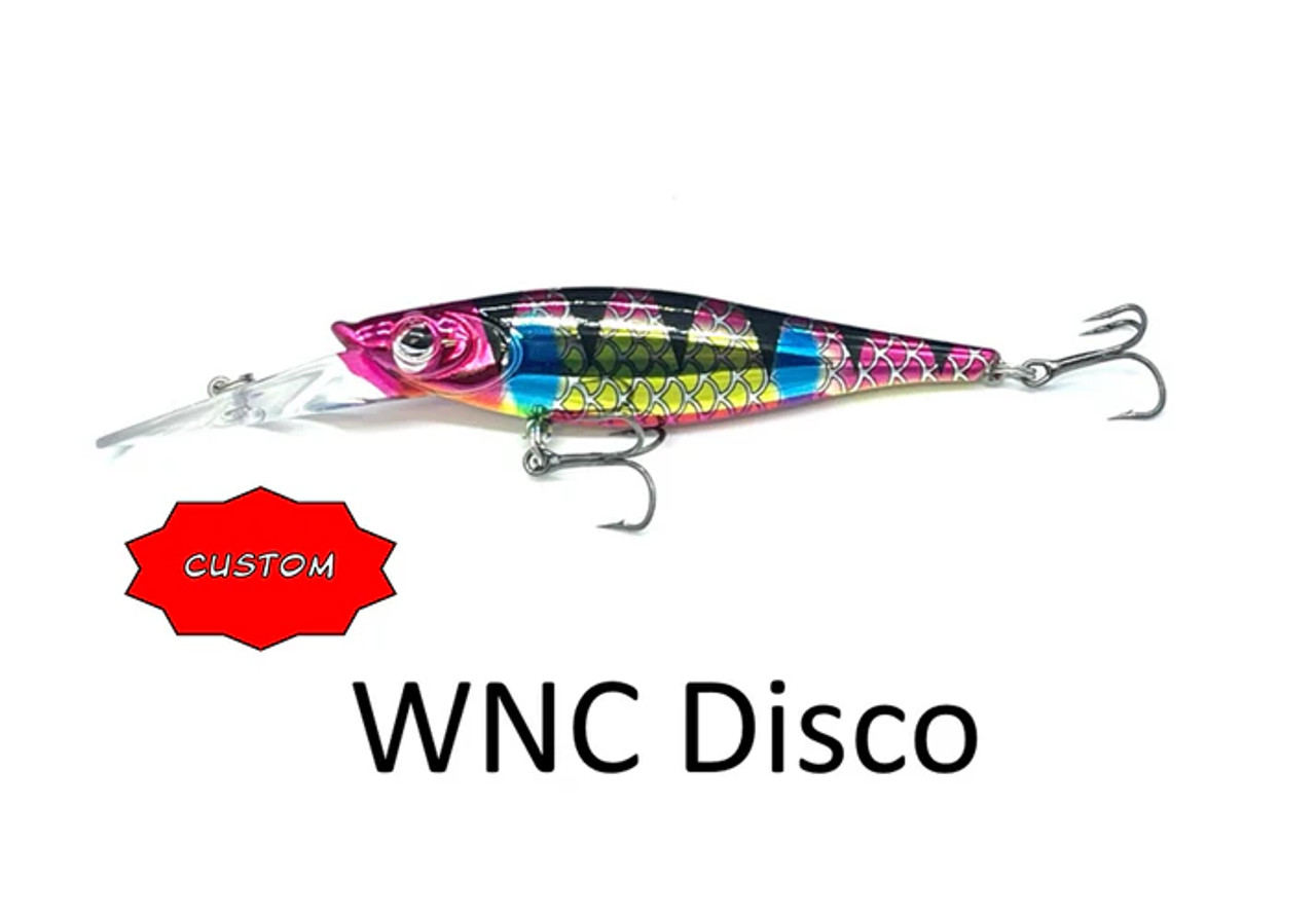 Walleye Nation Creations WNC Reaper, Deep Diving Crank Bait, Size 4.5", 25' Diving Depth, #4 Hook Size, WNC Disco