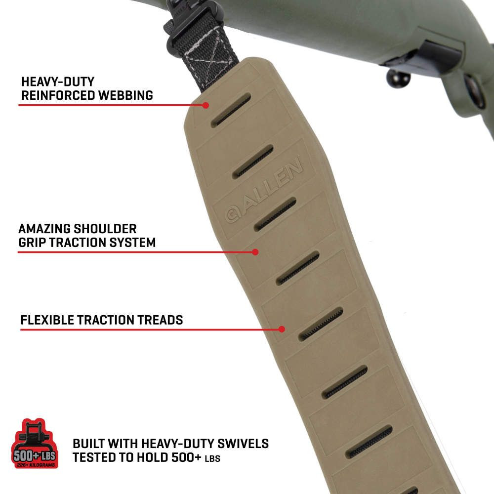 Allen KLNG Traction Rifle Sling, Molded Rubber, FDE