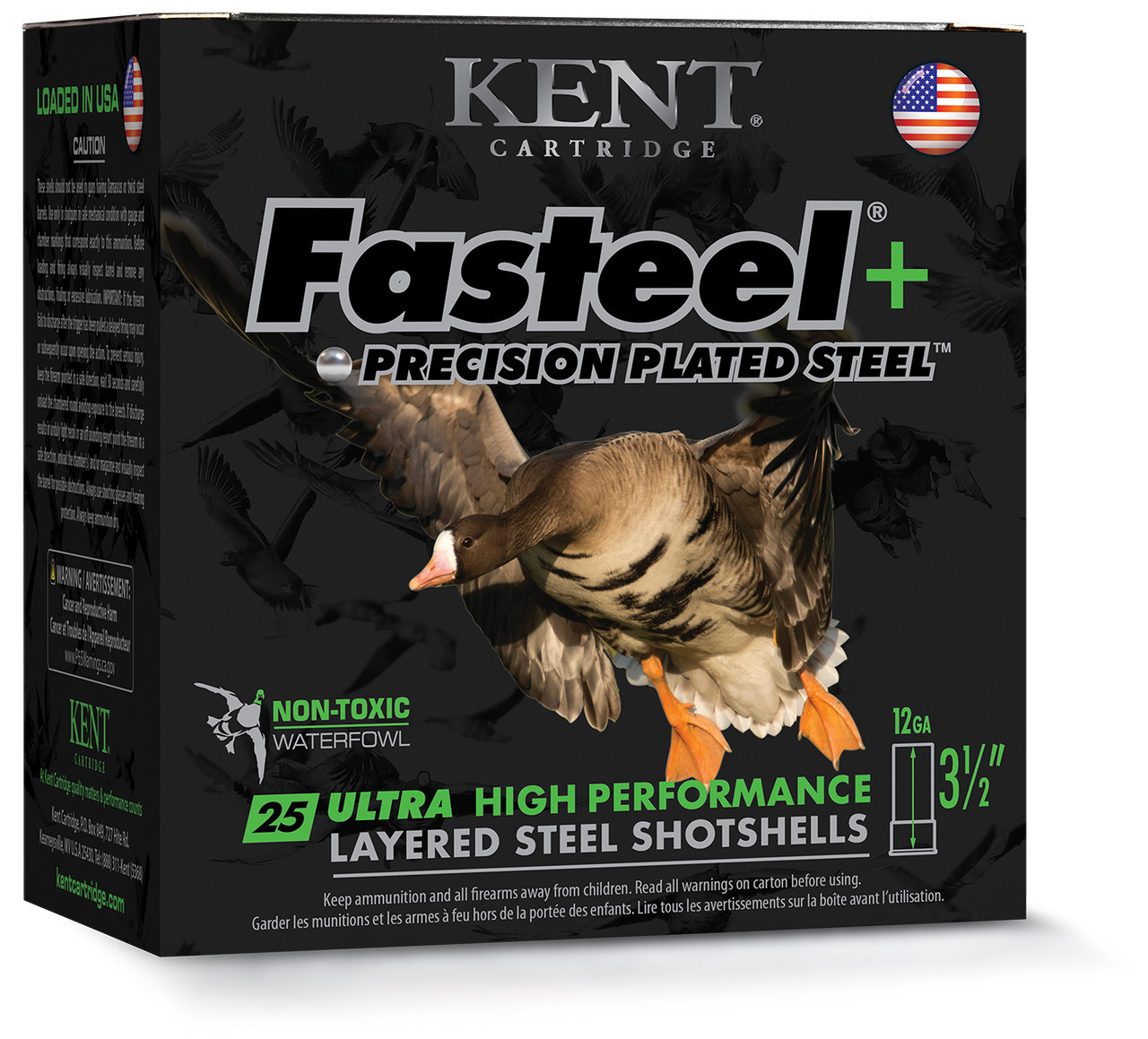 Kent Fasteel+ 12Ga, 3-1/2", 1 1/2oz, #2 x #4, 25 Rds