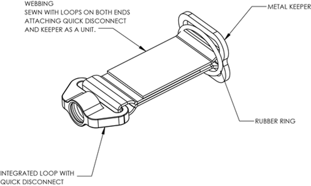 Grovtec Sling Tail Push Button Adapter, Black