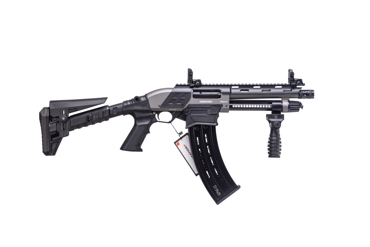 Federation Firearms SPM 12 Pump-Action, 12 Ga 3", 9" Barrel, Grey