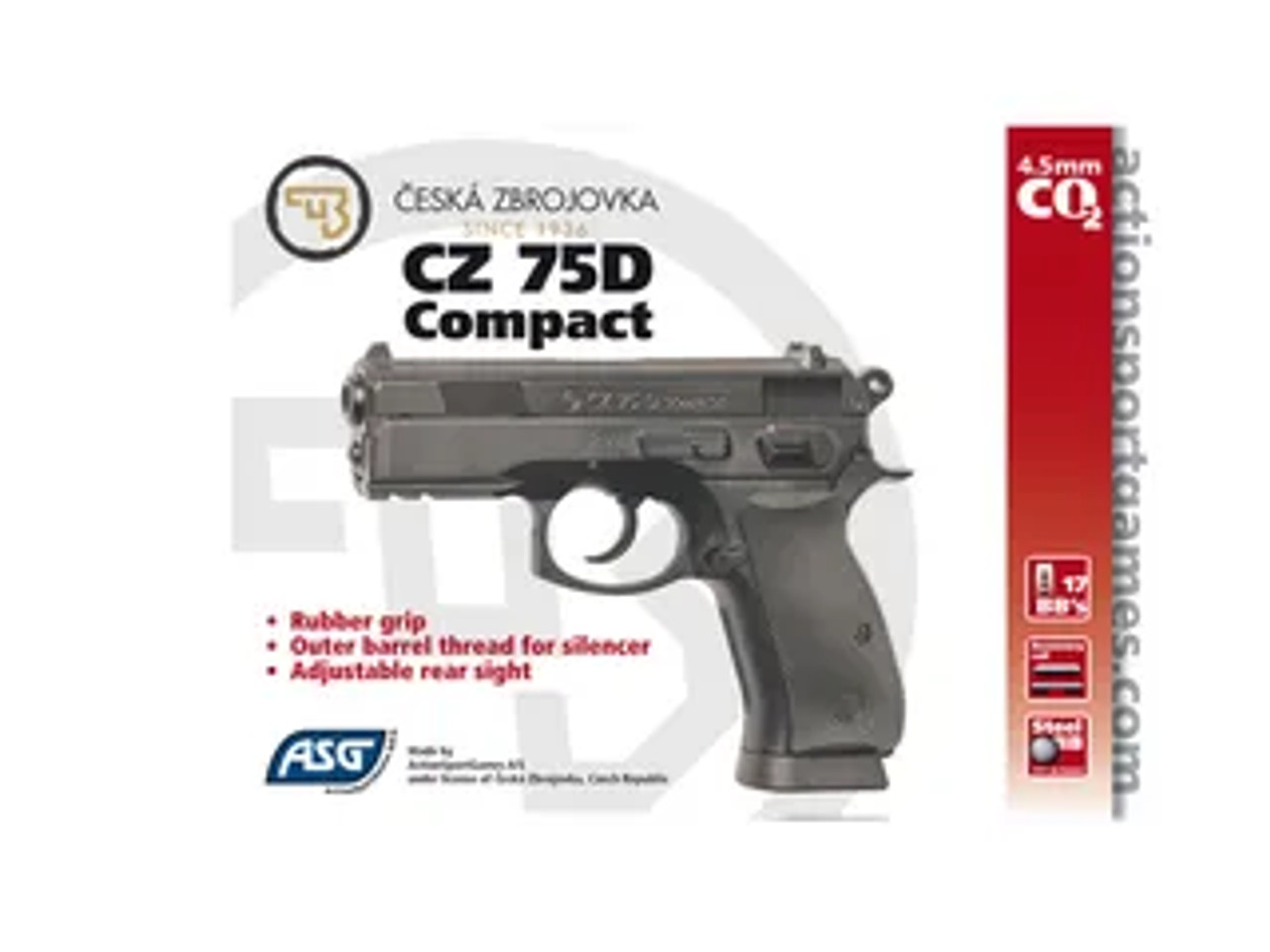 ASG CZ 75 D Compact, Airgun, BB, Black